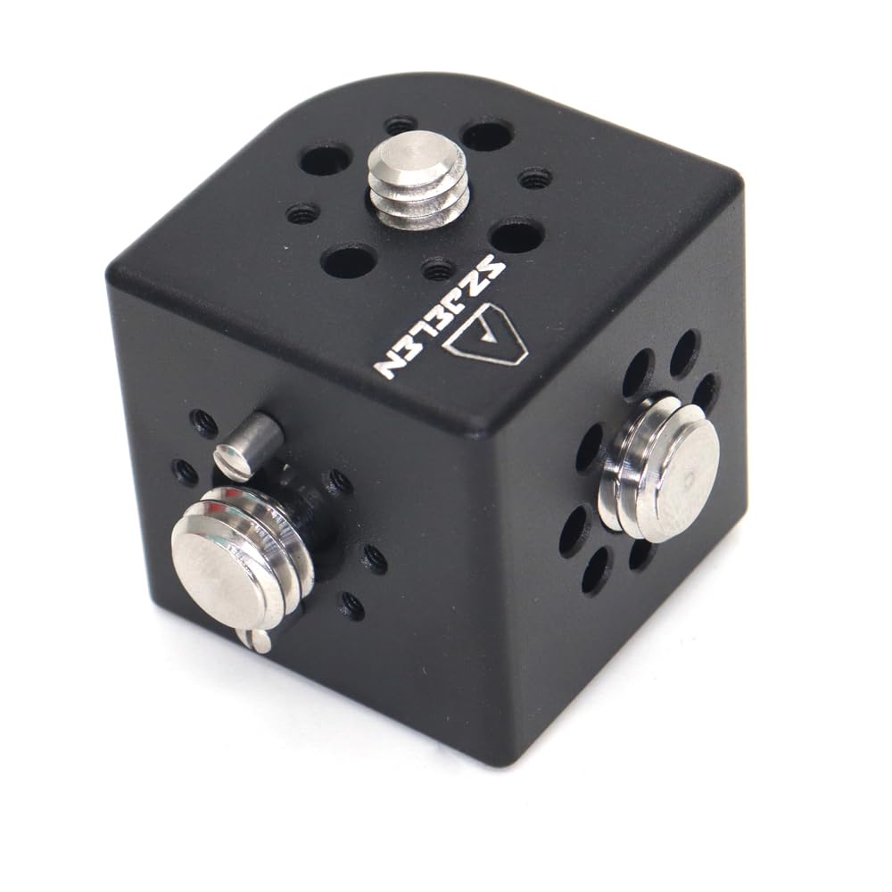 SZJELEN Camera 1/4 3/8” Thread Extension Side Panel?Square 3/8 Three-Side Expansion Block for Arri Red Sony Camera (Black)