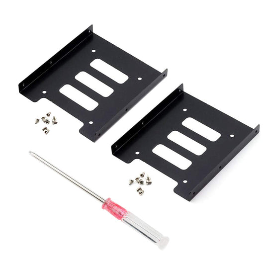 SSD Bracket 2.5 to 3.5 Adapter 2Pack, Hftywy SSD Mounting Bracket Kit 2.5 to 3.5 SSD HDD Hard Disk Drive Bays Holder Metal Mounting Bracket Adapter