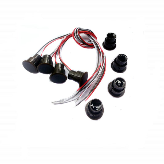 RC-36 NC+NO Recessed Wired Security Window Door Contact Sensor Alarm Magnetic Reed Switch Brown - (4 Sets)