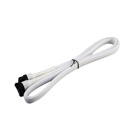 Darkside 60cm (24") SATA 3.0 180° to 90° Data Cable with Latch - White (DS-0557)