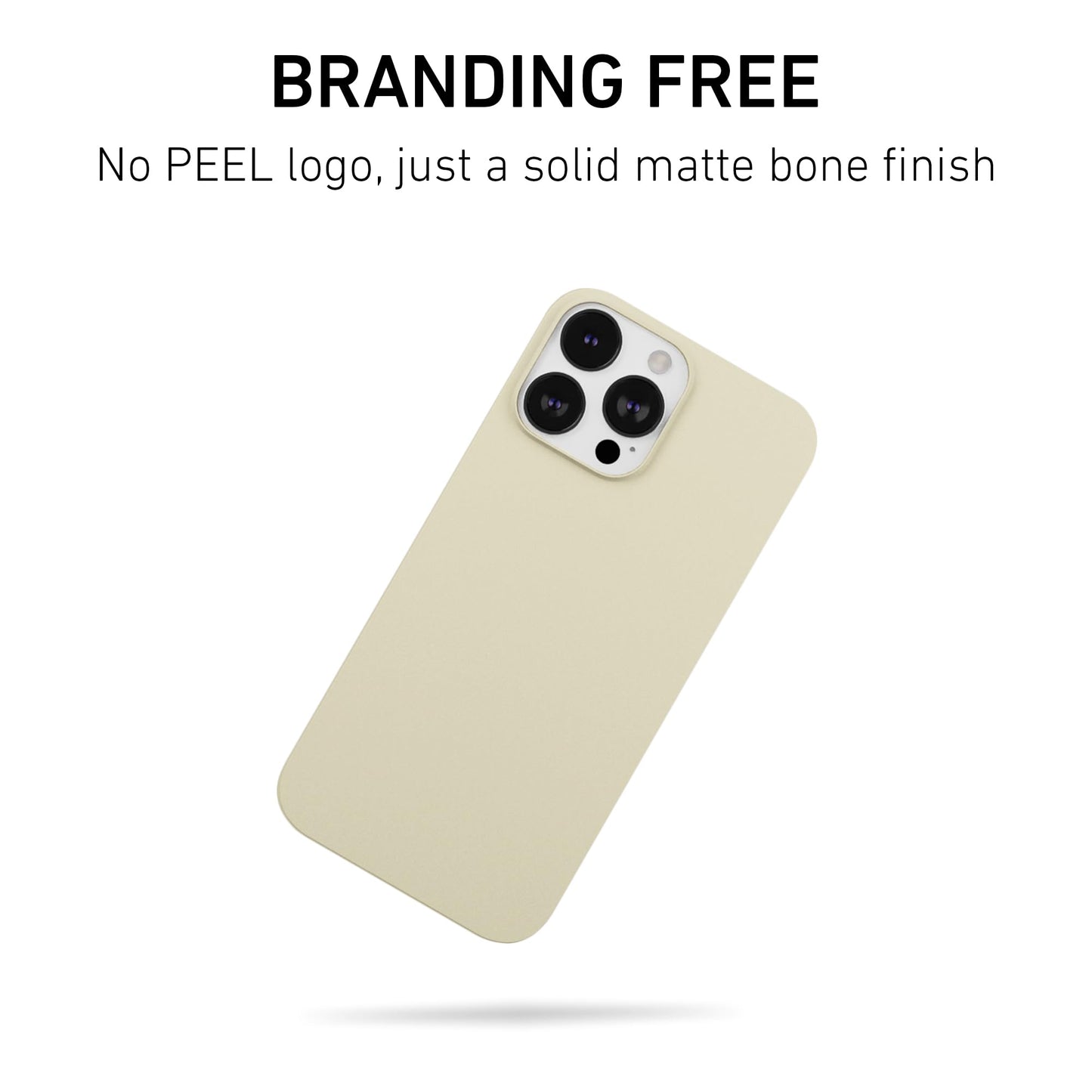 PEEL Super Thin Case for iPhone 13 Pro (Bone) - Sleek Minimalist Design, Branding Free, Ultra Slim - Protects & Showcases Your Device
