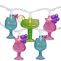 Northlight Cocktail Glasses Patio Light Set - Multi-Color - 7.25' White Wire - 10ct