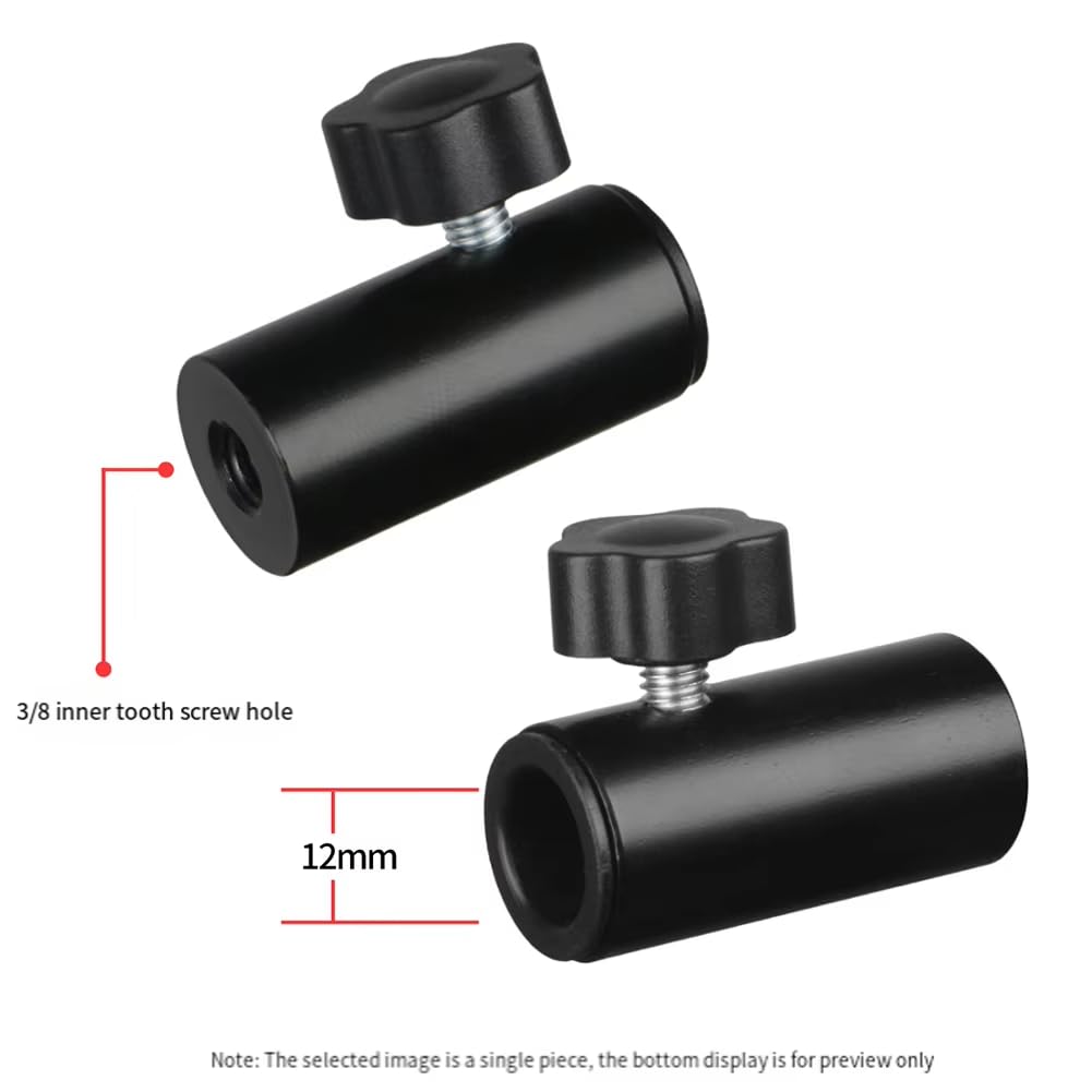 ThtRht 2 Pack Light Stand to Boom Arm Adapter Microphone Scissor Suspension Arm Holder Bracket Converter Female 1/4'' 3/8'' Threaded Spigot Socket for