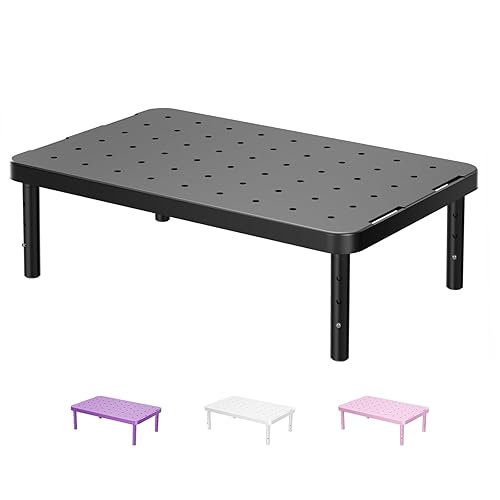 WALI Computer Monitor Stand for Desk, Adjustable Laptop Riser, Desk Monitor Stand Underneath Storage for Office, School Supplies (PTT001-B), 1 Pack