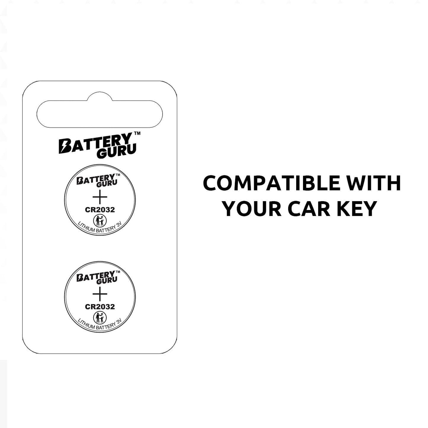 Tesla Gear Key Fob Battery Replacement for Audi A3 and S3 (2006-2023 A3 / S3 CR2032 3V Remote Battery Powered by BatteryGuru) Pack of 2