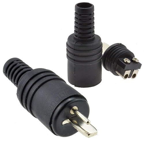 Calvas 2 Pin DIN Plug Speaker and HiFi Screw Terminals Connector 2 Pack Adapters - Line Connector, 2P