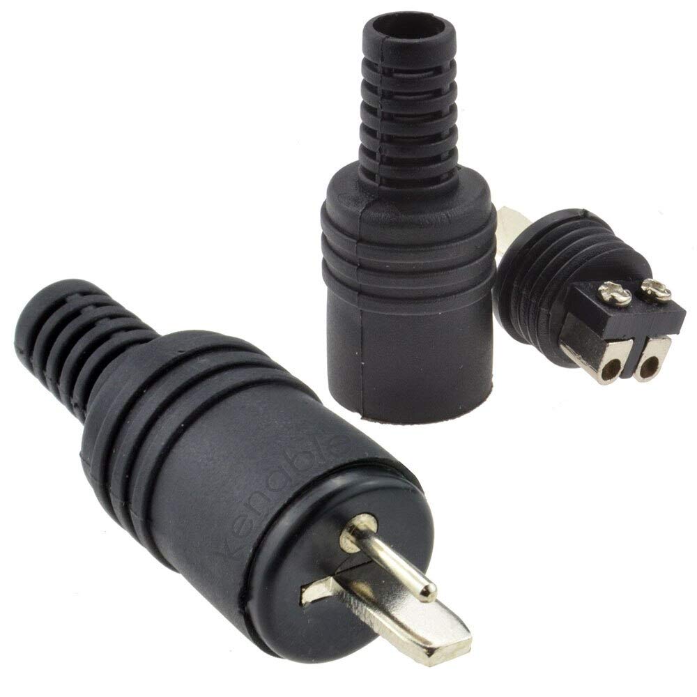 Calvas 2 Pin DIN Plug Speaker and HiFi Screw Terminals Connector 2 Pack Adapters - Line Connector, 2P