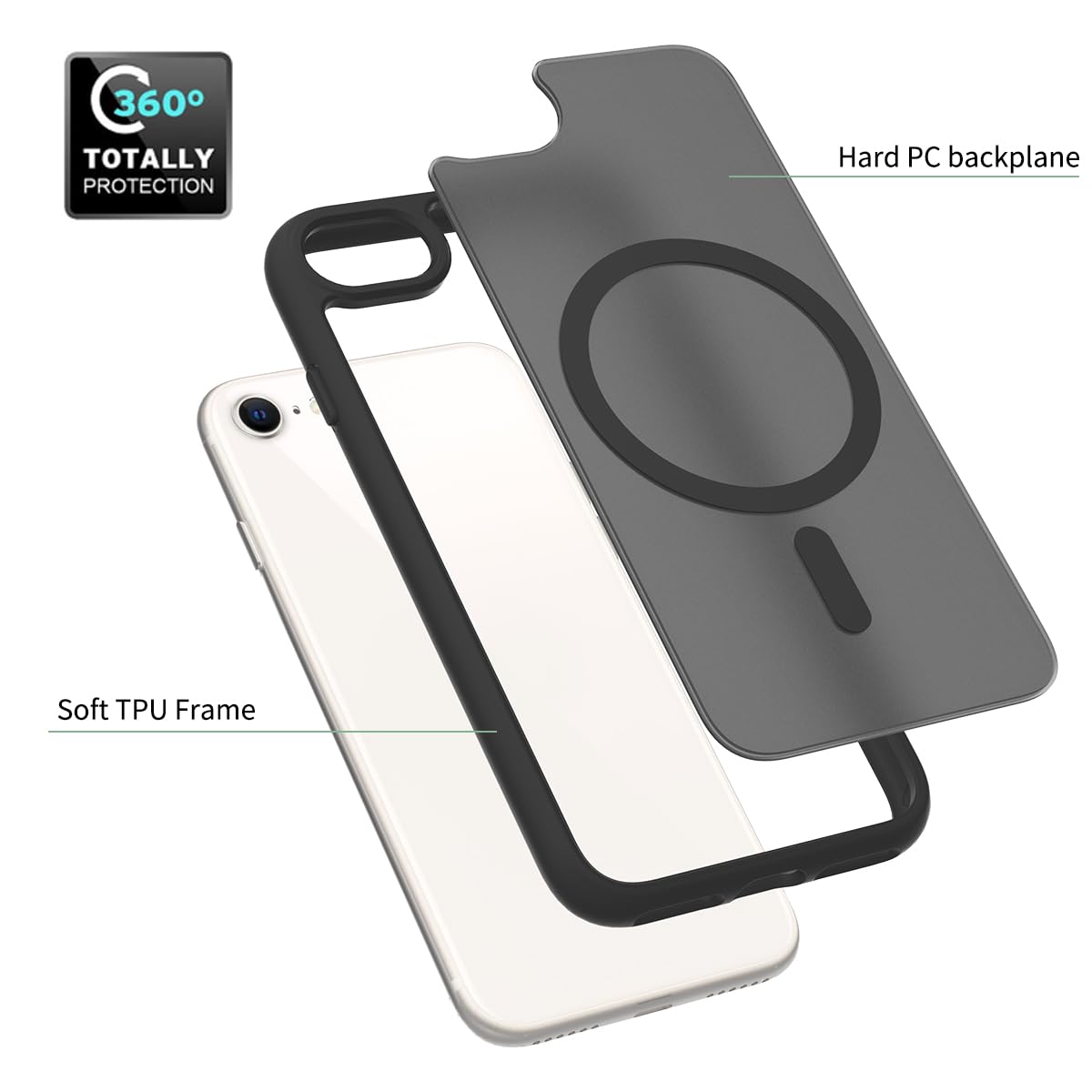PinLiSheng Magnetic for iPhone 12 Pro Case [Mil-Grade Drop Protection] [Compatible with Magsafe] Shockproof Slim Translucent Matte Protective Phone