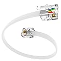 RetailAndBulk (3 Pack) 6 Inch Short Telephone Cable RJ11 Male to Male, 6P4C Phone Line Cord (6 Inches, White)