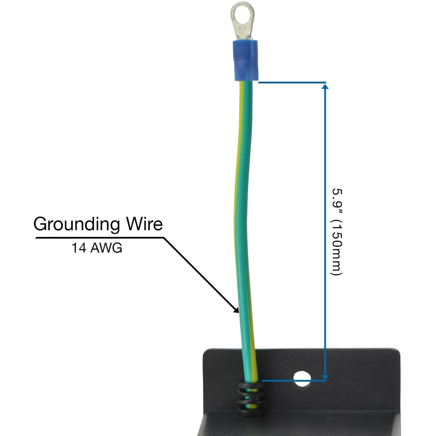 IEC Power Strip with 5 C13 Outlets & C14 Inlet, Rack Mount Server PDU, Heat-Resistant ABS, with Grounding Wire Out