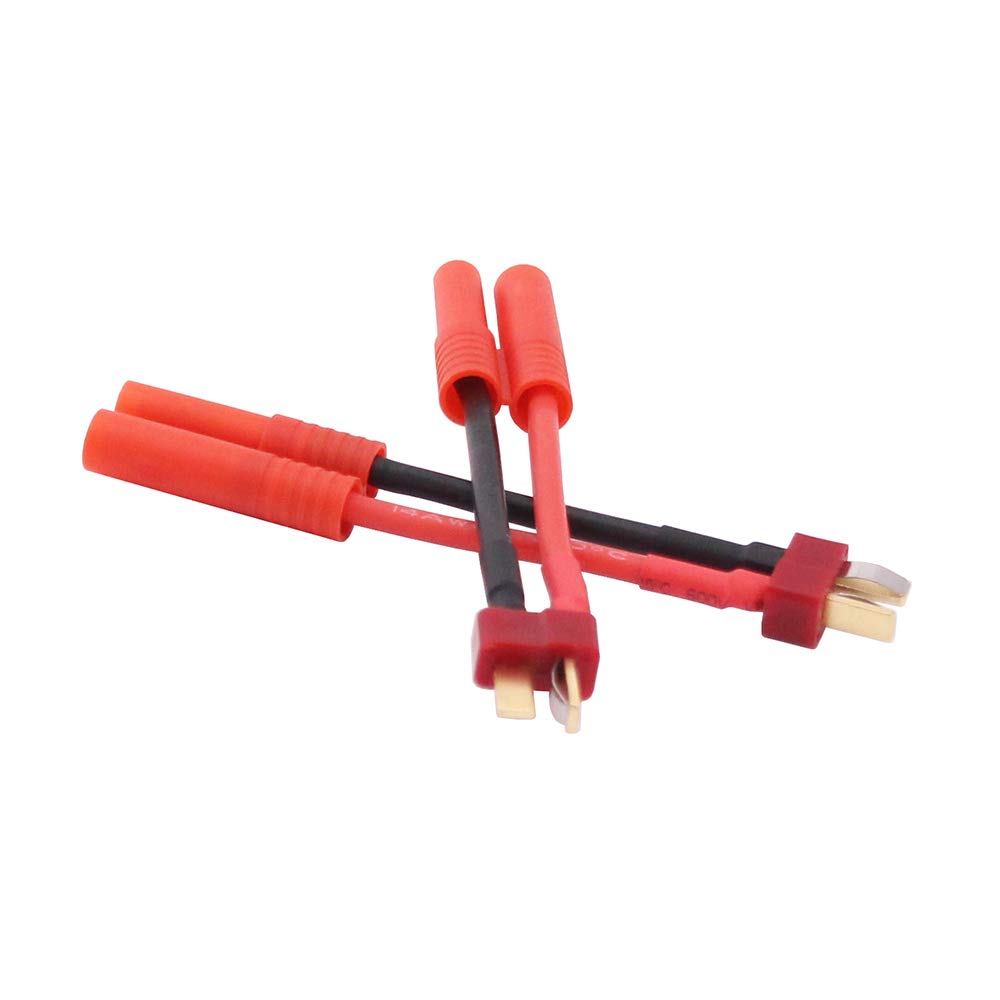 BDHI 3pcs T Plug Male to HXT 4.0mm Female Bullet Connector Adapter Cable - 14awg 5cm Wire(B142-3)