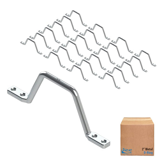 ICC 2" Metal Cable Distribution D Ring, 25-Pack - Horizontal & Vertical Wall Cable Organizer, Cable Hanger & Wire Loop for Structured Wiring