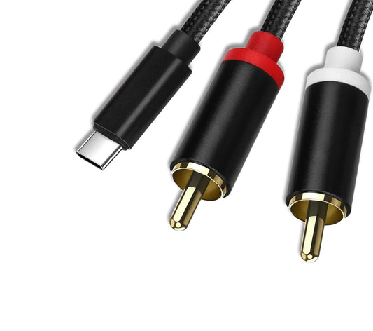 UIGOCLE USB C to RCA Cable Audio Auxiliary Adapter, Stereo Y Splitter Adapter for Select Ideal for Powering Cars, Speakers, etc. ?6.6 Feet?