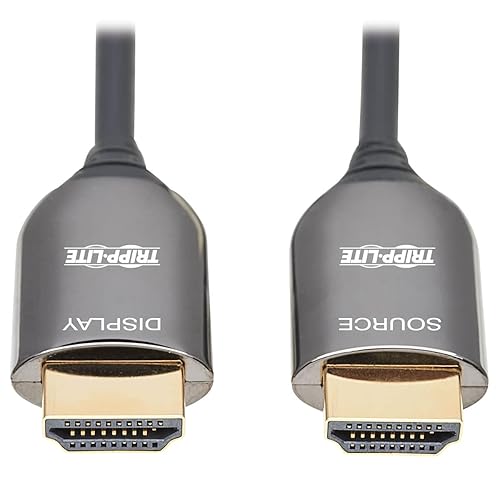 Tripp Lite HDMI Fiber Active Optical Cable, 32.8 feet / 10 Meter, AOC Plenum Rated 8K 60Hz M/M (P568F-10M-8K6)