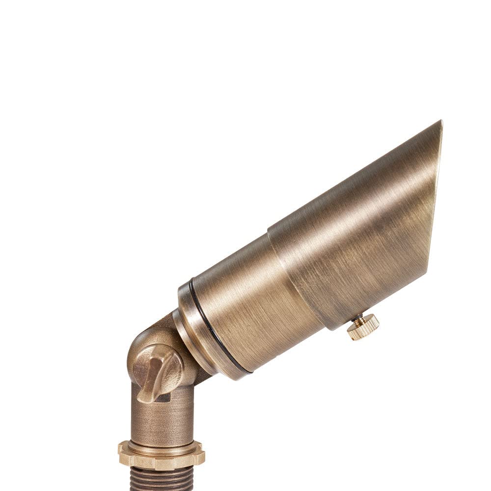 Lumen Logic Cast Brass 12V Mini Outdoor Spotlight (Bronze) with 2W 175 Lumen 2700K Warm White MR8 LED Bulb for Low Voltage Landscape Lighting