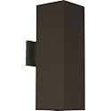 Square Collection 6" Aluminum Outdoor Up/Down Wall Lantern Light Antique Bronze