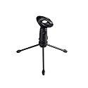 Gator Frameworks Mini Tripod Desktop Microphone Stand with Clip for Wired Mics and Collapsible Legs (GFW-MIC-0250)