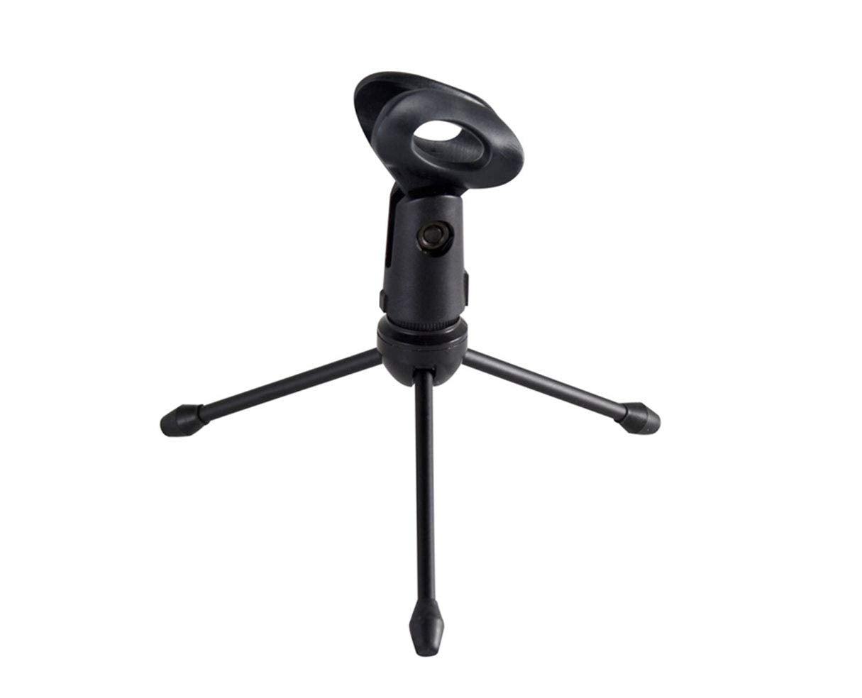 Gator Frameworks Mini Tripod Desktop Microphone Stand with Clip for Wired Mics and Collapsible Legs (GFW-MIC-0250)