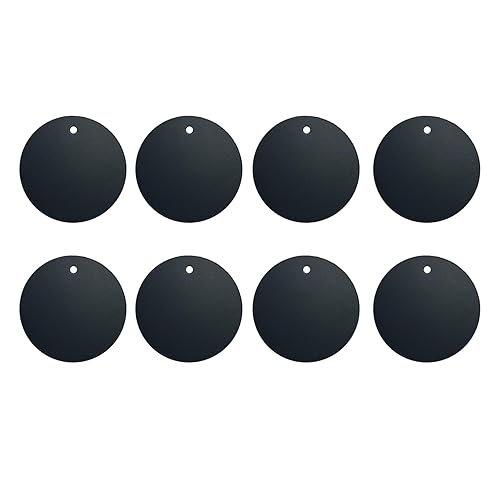 BGJRBY Mount Metal Plate?8Pack? for Magnetic Car Mount Phone Holder with Full Adhesive for Phone Magnet, 8 X Round (Black)