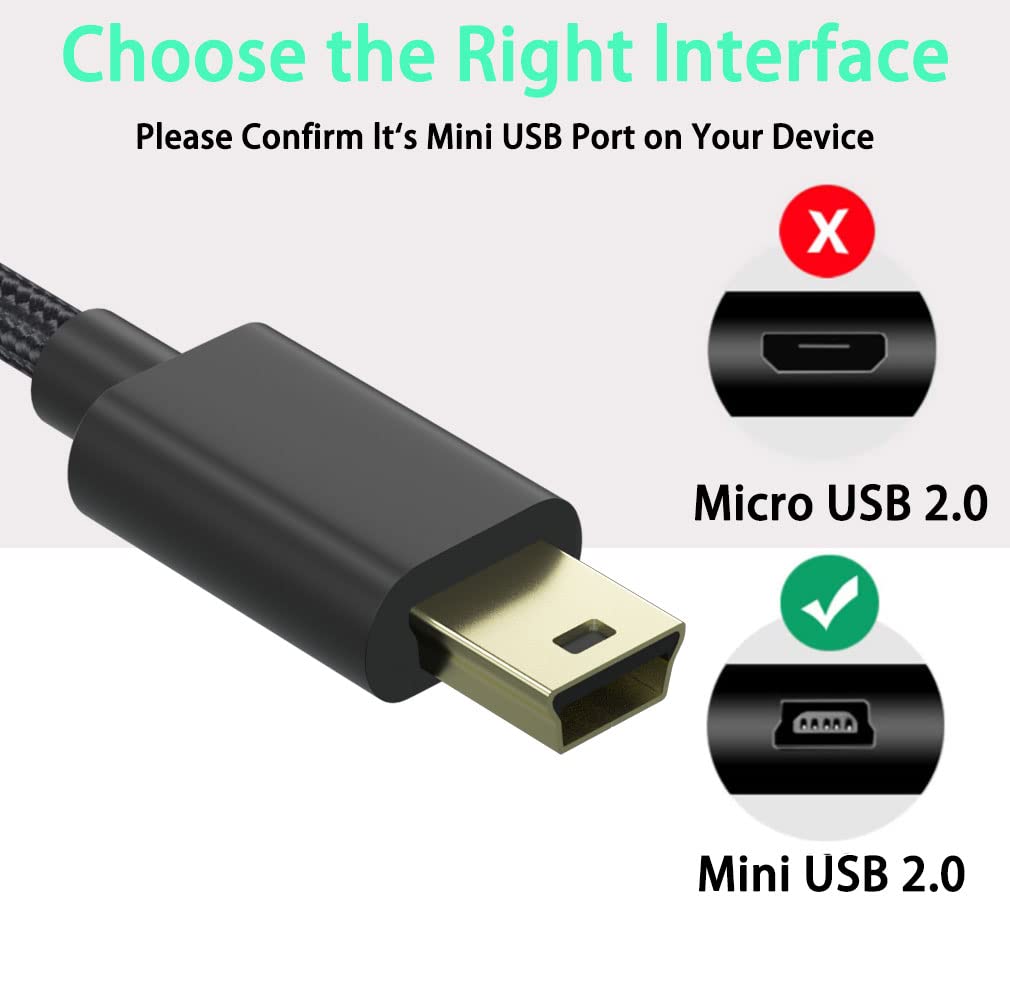 SCOVEE Camera USB Cable,Braided Mini USB Data Transfer Cord for Canon Rebel/PowerShot/EOS/DSLR/ELPH Digital Cameras, Camcorder Wire for Canon