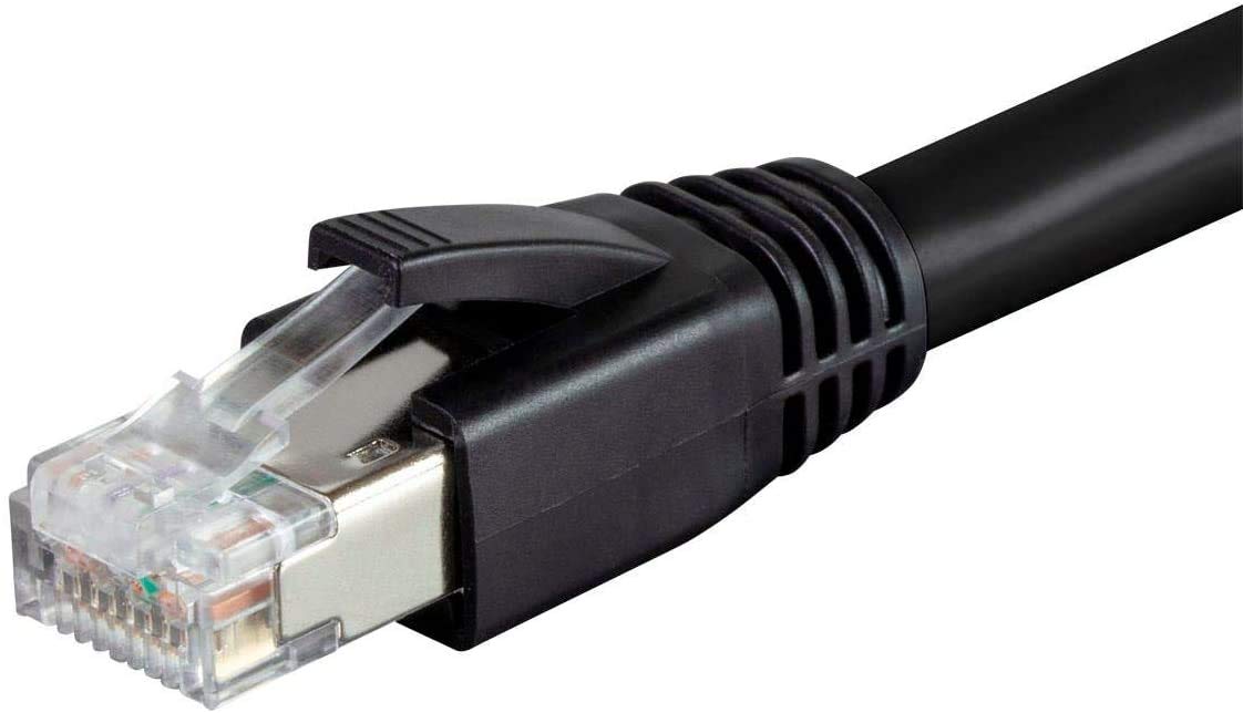 Nippon Labs Cat8 RJ45 25FT Ethernet Patch Internet Network LAN Cable, Indoor/Outdoor, 24AWG Shielded Weatherproof S/FTP for Router, PS4, PS5, Xbox