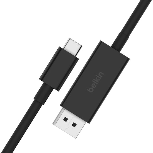 Belkin USB Type C to DisplayPort 1.4 Cable 6.6ft/2m, 32.4Gbps, 8K@60Hz or 4K@144HZ, with HBR3, DSC, HDCP 2.2, DP Alt Mode, Backwards Compatible, Works