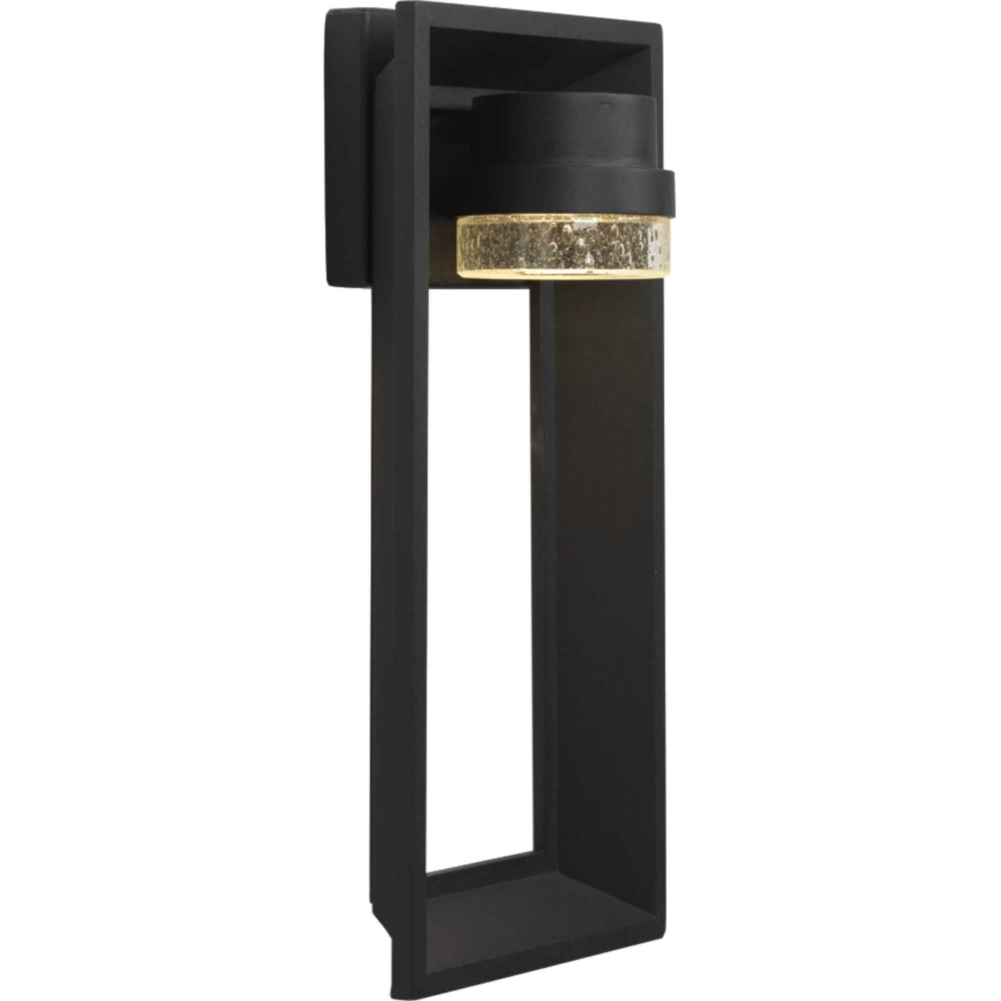 Progress Lighting Z-1010 LED Collection 1-Light Clear Seeded Glass Modern Outdoor Wall Lantern Light Architectural Bronze