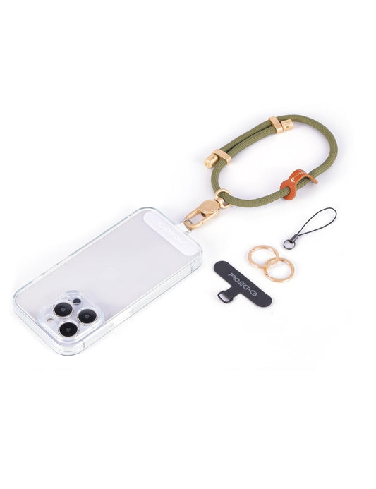 project-cb Cell Phone Wrist Strap 1, Tether Tab 2,Key Ring×2,Adjustable Phone Wristlet Strap 20cm-40cm,Hand Lanyard,Keychain(Green-G)