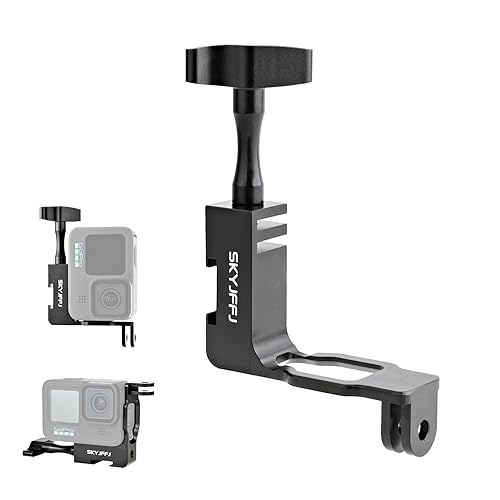 SKYJFFJ 90 Degree Aluminum Vertical Bracket Adapter for GoPro Hero 13 12 11 10 9 Action Camera Black (Vertically)