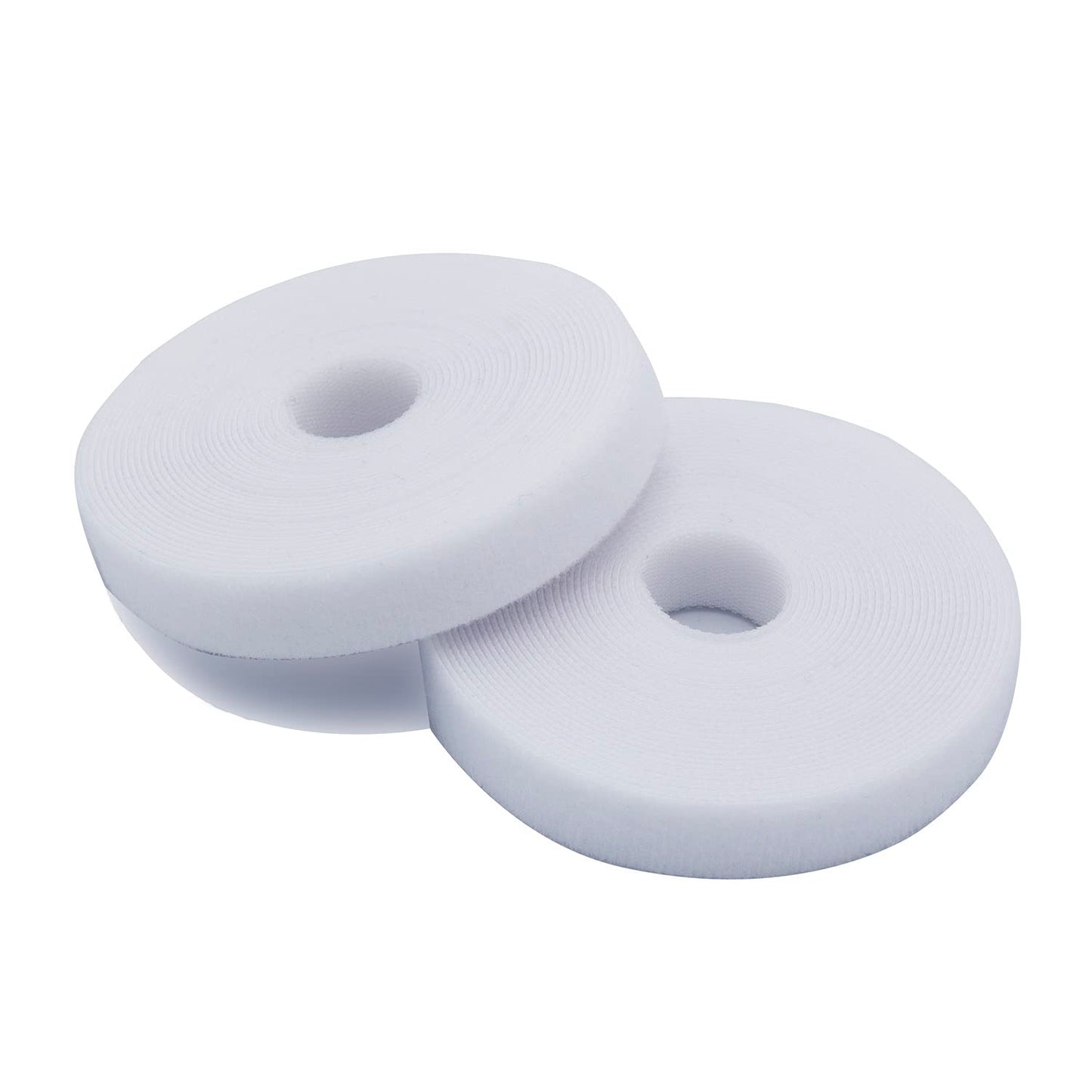 Reusable Fastening Cable Ties Nylon Tape 5 Meter (2 Pack) White, 3/5 inch Double Side Hook Roll Hook and Loop Straps, Wires Cords Management Wire