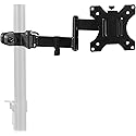 AMER Universal Full Motion Pole Mount Monitor Arm with Removable 75mm and 100mm VESA Plate, Fits 17 to 32 inch Screens, Black, PM111