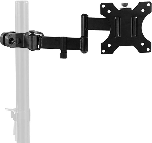 AMER Universal Full Motion Pole Mount Monitor Arm with Removable 75mm and 100mm VESA Plate, Fits 17 to 32 inch Screens, Black, PM111