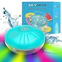 Skywin Floating Pool Speaker with Lights, Wireless Waterproof Bluetooth Speaker for Pool - Dual 5W Sound, Touch Controls, Rechargeable Shower Speaker