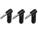 Audio2000'S ACC3120X3 Three-Pack 1/4-Inch TRS (Stereo) Female to 1/4-Inch TRS (Stereo) Male Right-Angle Audio Converters Adapters (Total 3 Adapters)