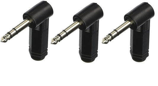 Audio2000'S ACC3120X3 Three-Pack 1/4-Inch TRS (Stereo) Female to 1/4-Inch TRS (Stereo) Male Right-Angle Audio Converters Adapters (Total 3 Adapters)