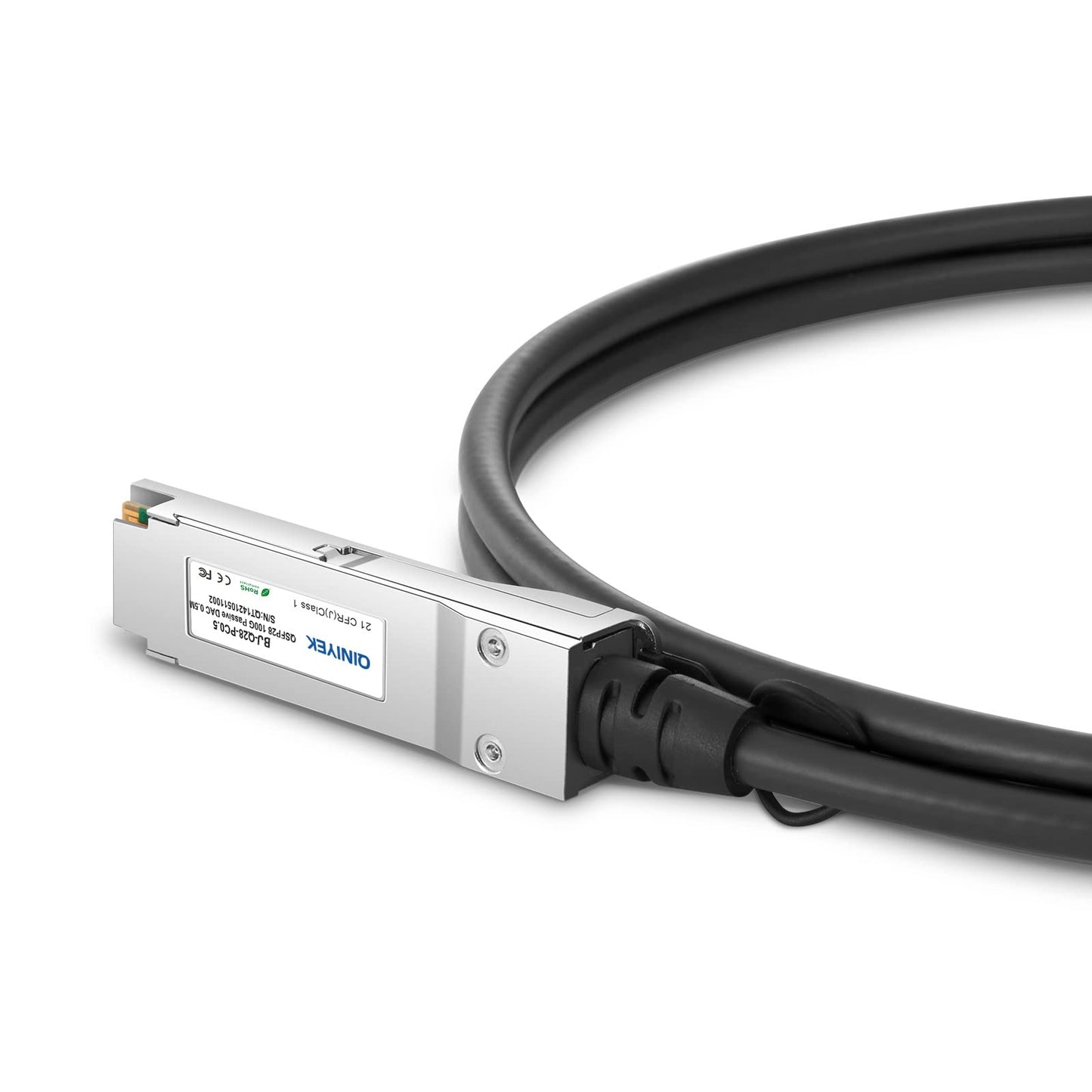 100G QSFP28 DAC Twinax Cable,Direct Attach Copper(DAC) Passive Cable, Compatible with Cisco QSFP-100G-CU0.5M, 0.5-Meter(1.64ft)