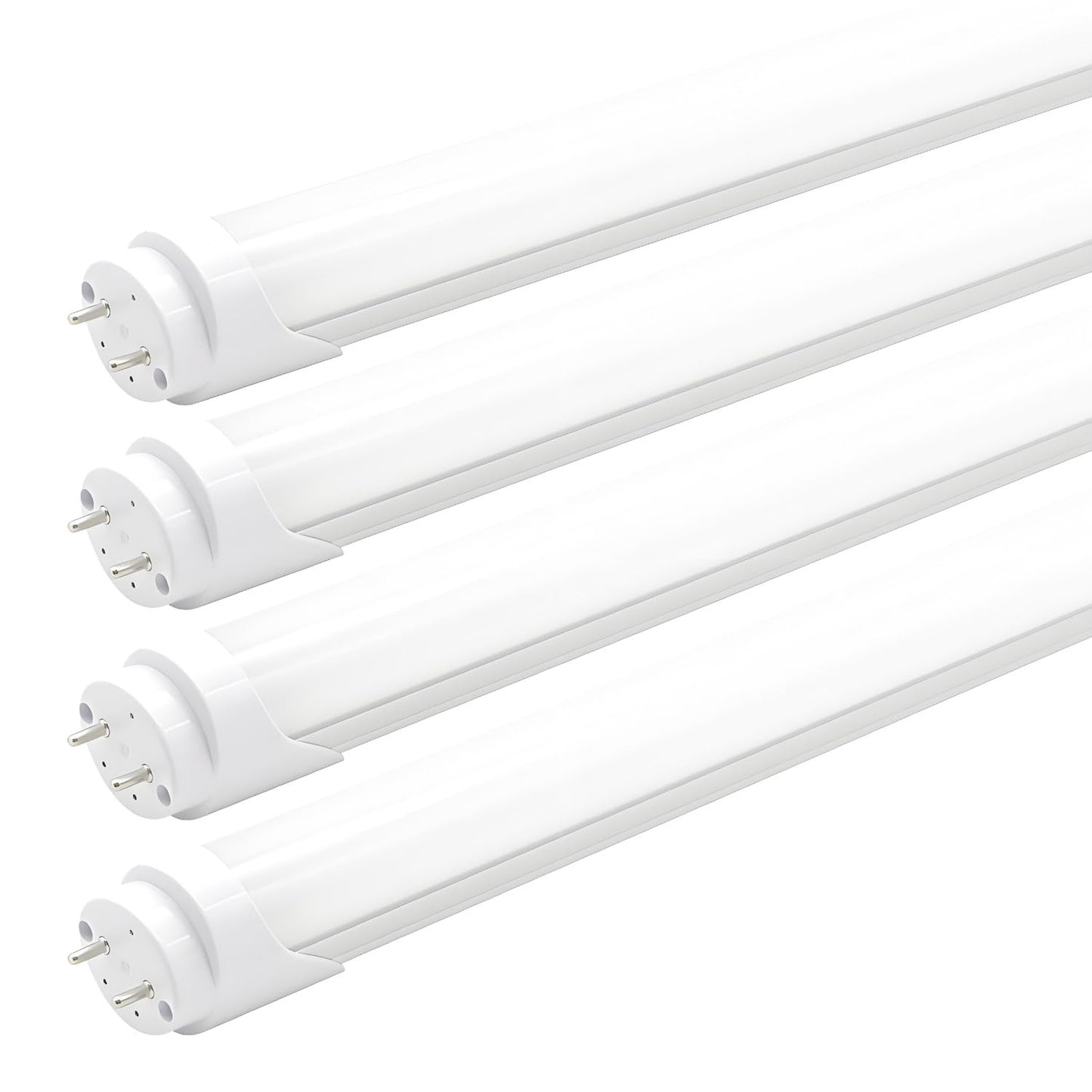 KALINA 2FT LED Tube Lights, 8W (25W Fluorescent Bulb Replacement), 6000K Cool White, Ballast Bypass, Frosted Cover, Pack of 4