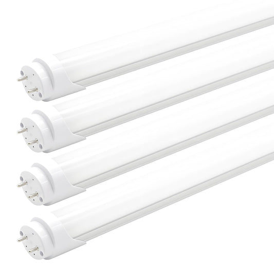 KALINA 2FT LED Tube Lights, 8W (25W Fluorescent Bulb Replacement), 6000K Cool White, Ballast Bypass, Frosted Cover, Pack of 4