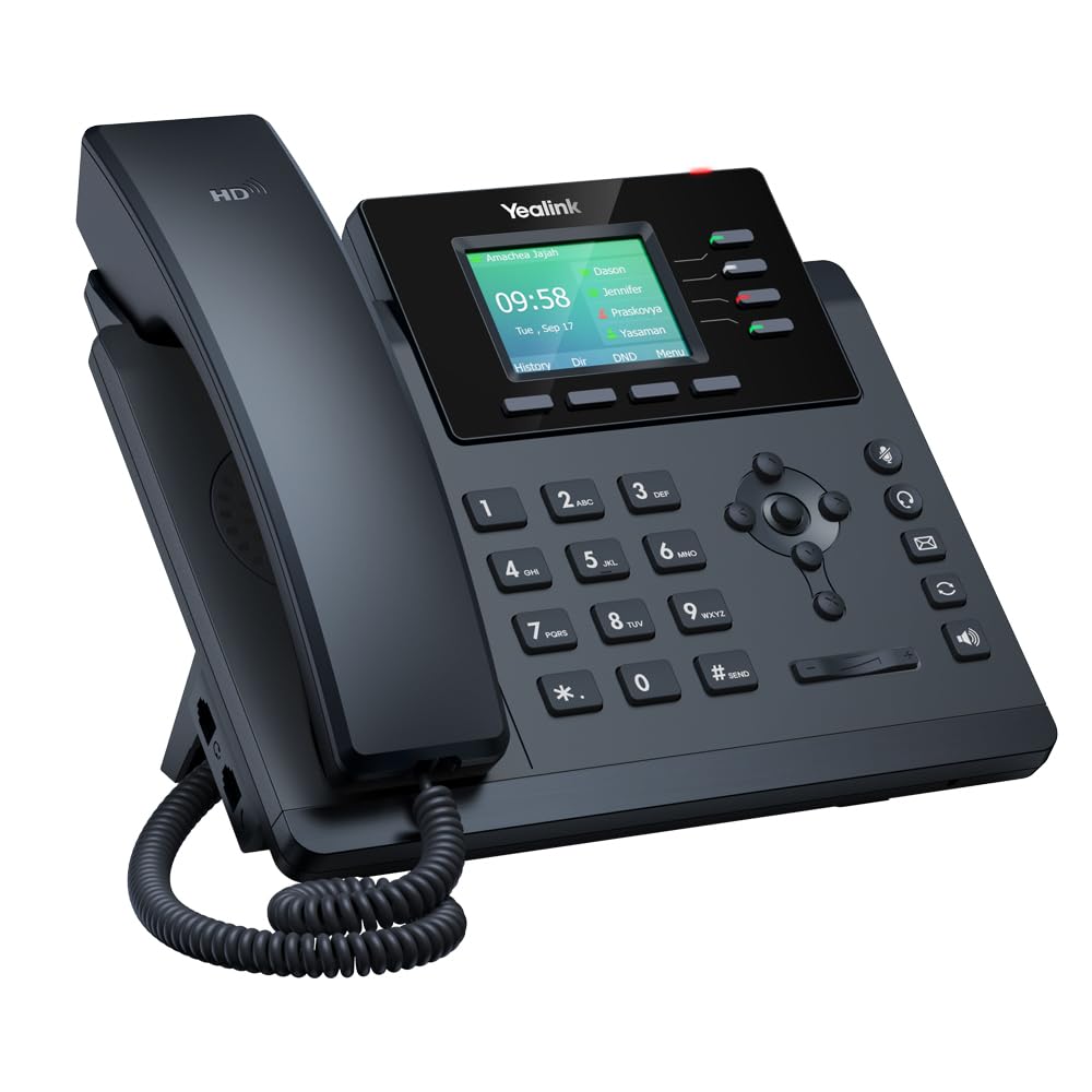 Yealink SIP-T34W WiFi IP Phone - Power Adapter Included - 4 VoIP Accounts. 2.4-Inch Color Display. Dual-Port Gigabit Ethernet, 802.3af PoE