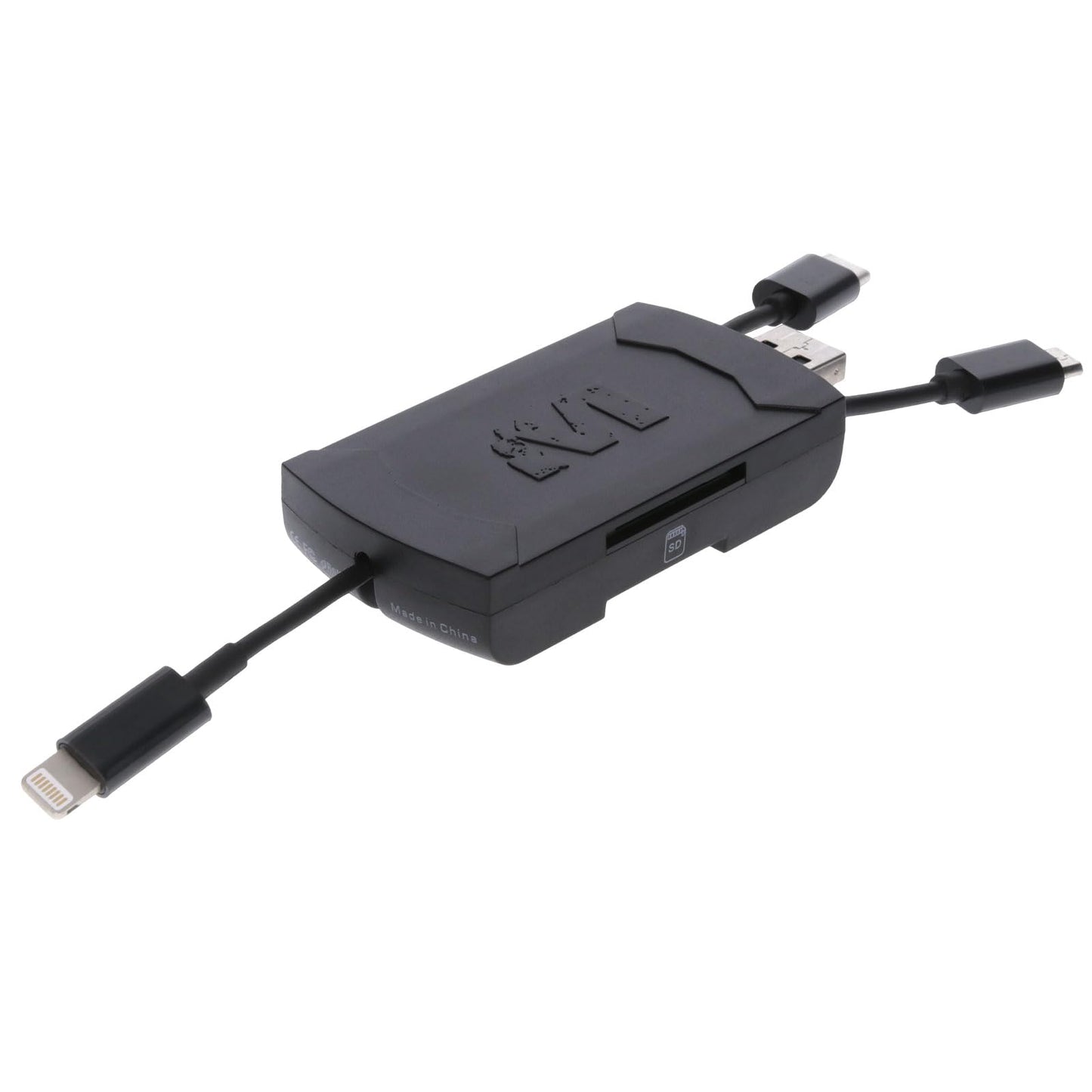 MUDDY 4-in-1 Multi Card Reader for Trail Camera Image and Video Viewing with OTG Support and Apple and Android Compatibility (Black)