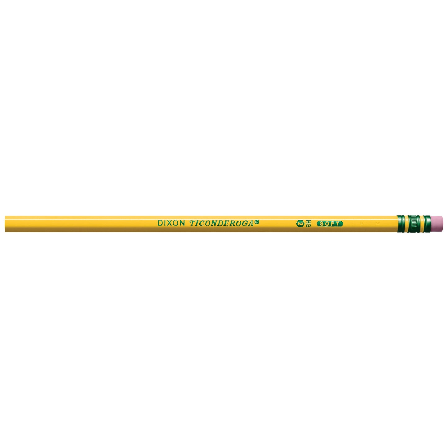 Ticonderoga Wood-Cased Pencils, Unsharpened, 2 HB Soft, Yellow, 12 Count