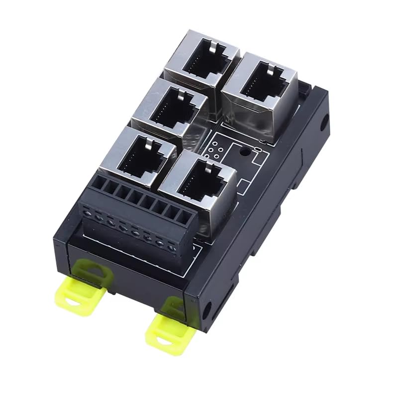 Shao Dong RJ45-8P 5-Port RJ45 Network Port to Terminal Block 8-pin Wiring Terminal Crystal Head Socket Adapter Board hub