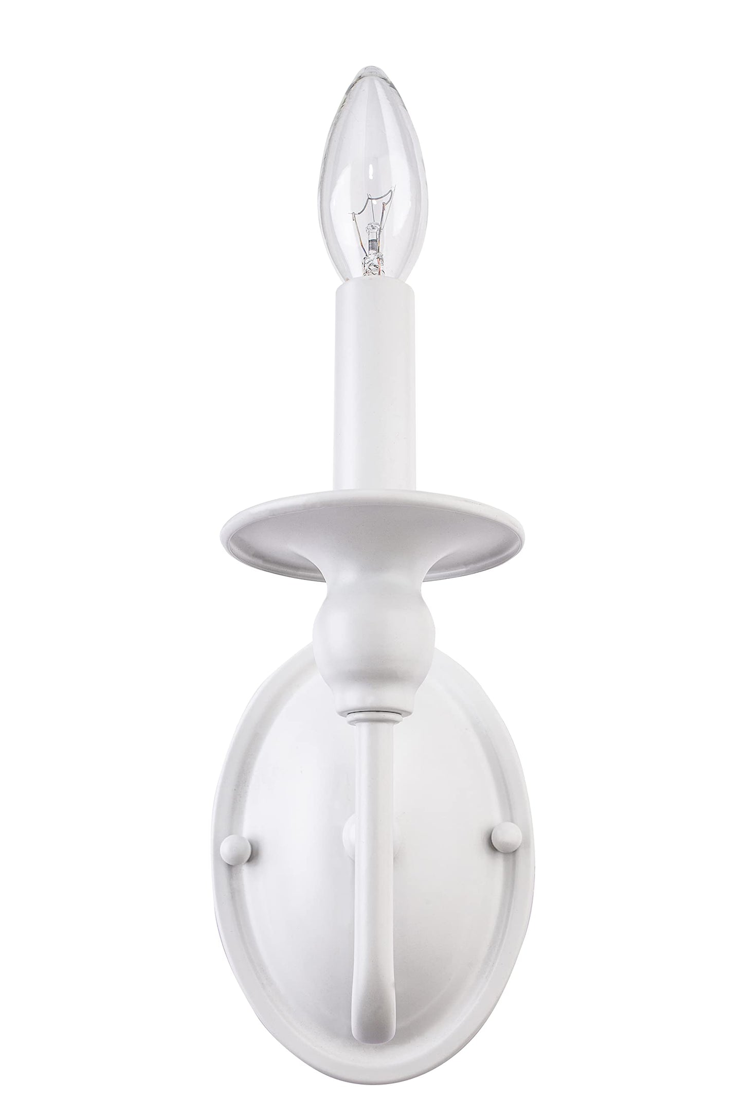 Aspen Creative 62710-03-1, 1 Light Indoor Wall Fixture, 4-1/4" W x 7-5/8" H x 6-1/4" E, Matte White Finish, Bulb Not Included
