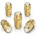 BlueRigger Coaxial Coupler (5 Pack) - Cable Connectors for Coaxial Cable Extension, F81 Extension Adapter - Works with HDTV, Antenna, Cable Modem…