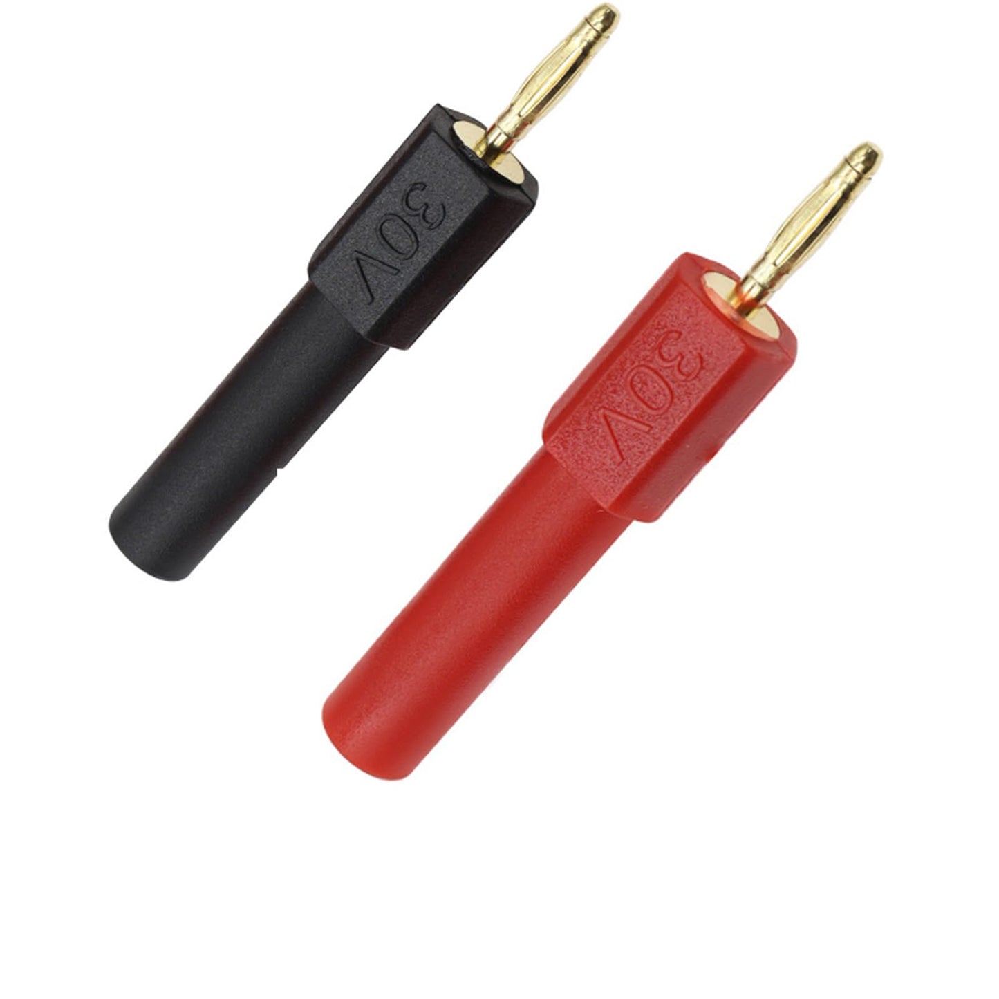 2mm Male Pluge to 4mm Female Banana Jack Probe Connectors Adapters Black and Red - (8 Pcs)