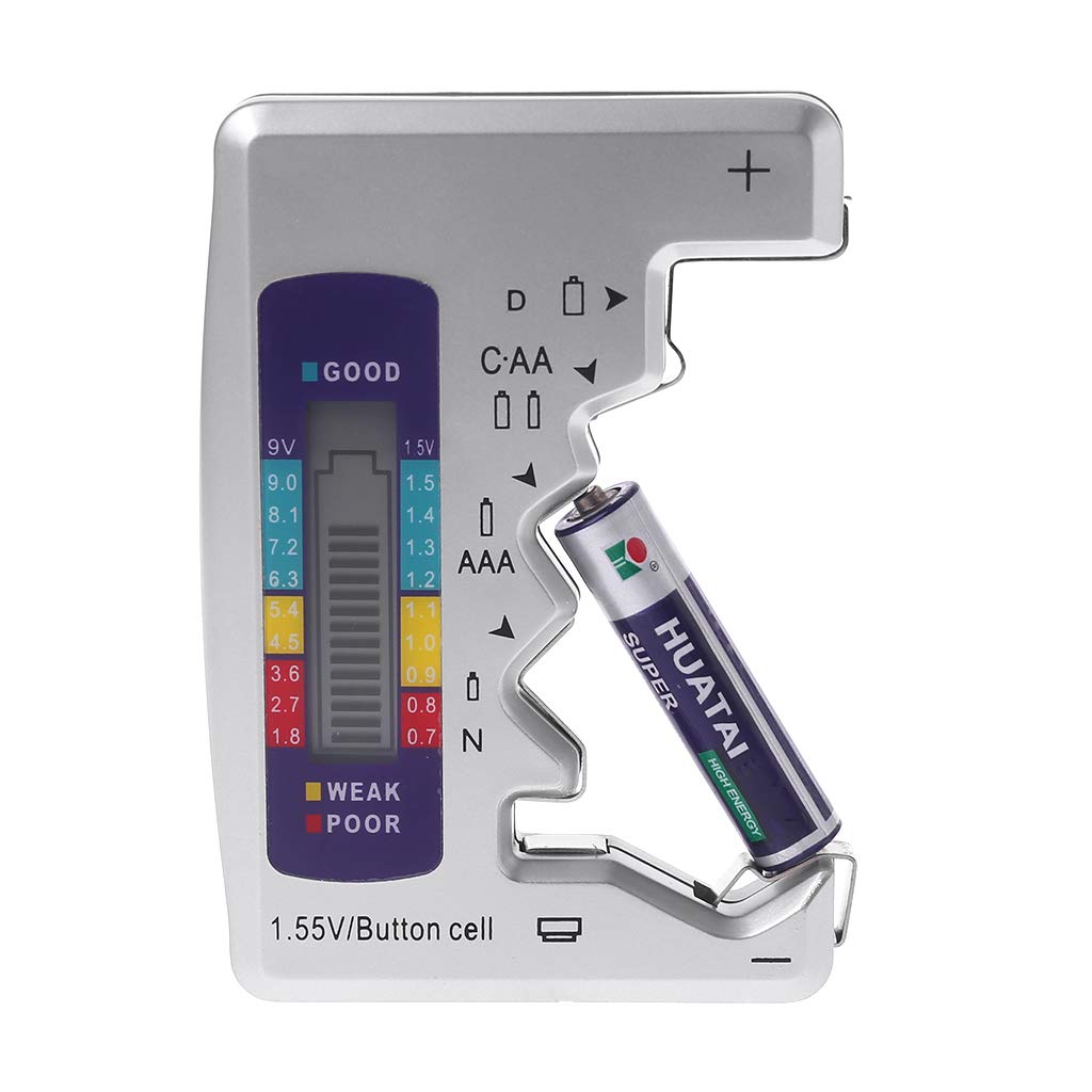 Zripool Digital Battery Tester Battery Capacity Detector For C/D/N/AA/AAA/9V 6F22 Batteries /1.55V button cell