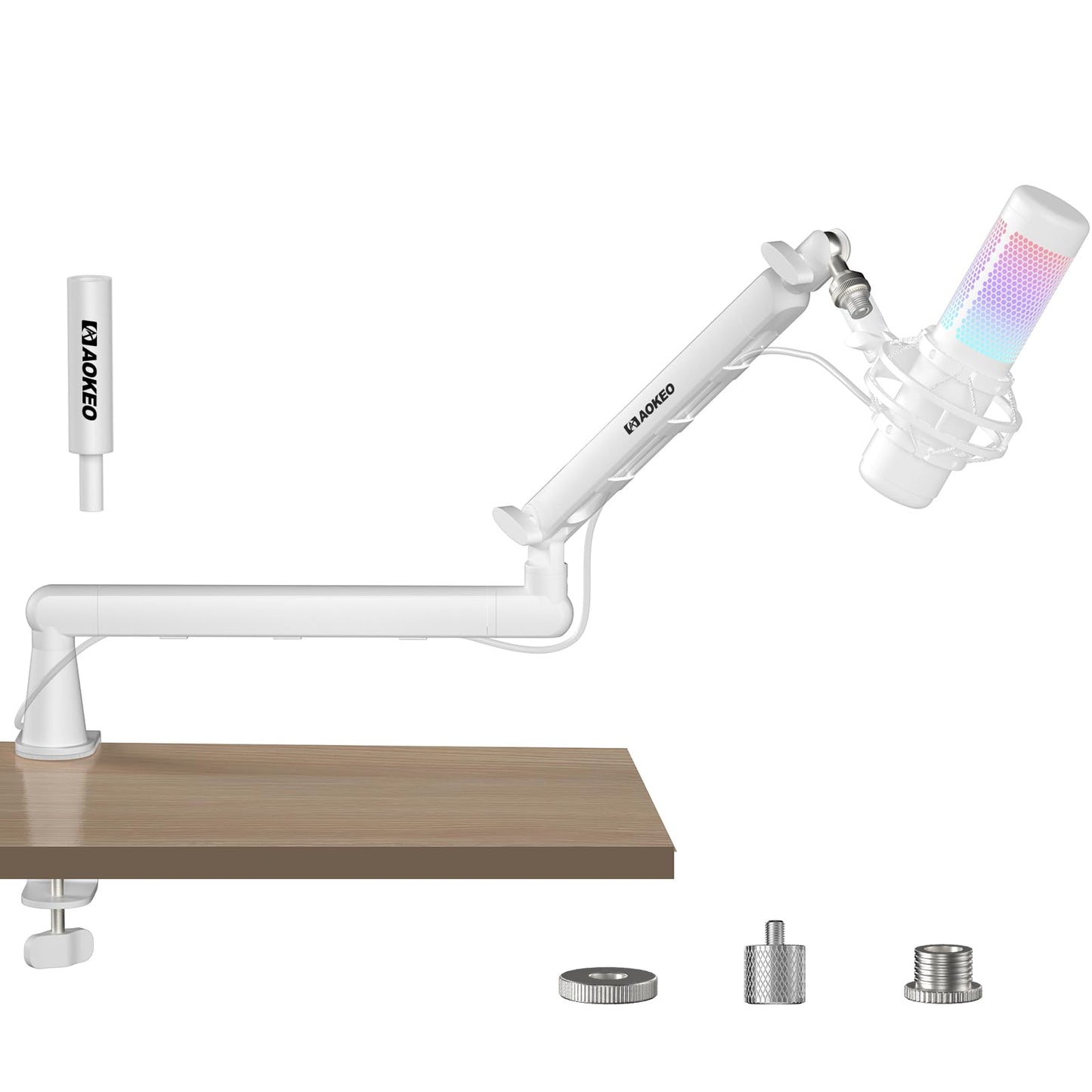 Microphone Arm,Aokeo AK-55 Desk Low Profile Adjustable Mic Boom Arm Stand,Suitable For Blue Yeti,Snowball iCE, HyperX QuadCast,SoloCast,Elgato