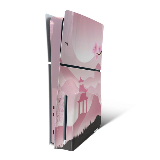 MightySkins Skin Compatible with Playstation 5 PS5 Slim Disk Edition Console Only - Cherry Blossom Dream | Protective, Durable, and Unique Vinyl Decal