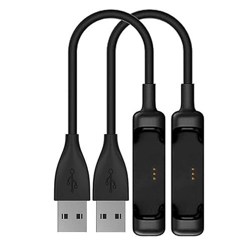 EXMRAT Compatible with Fitbit Flex 2 Charger Cable (2Pack, 30cm/1ft), USB Charger Charging Cable for Fitbit Flex 2 (Black, 2Pack)