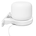 Delidigi ABS Wall Mount Compatible with Google Nest WiFi Router- AC2200 Bracket Holder Shelf for Nest WiFi Point [Built-in Cable Management] (White)